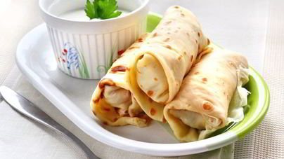 Блины по-польски с курицей и курагой