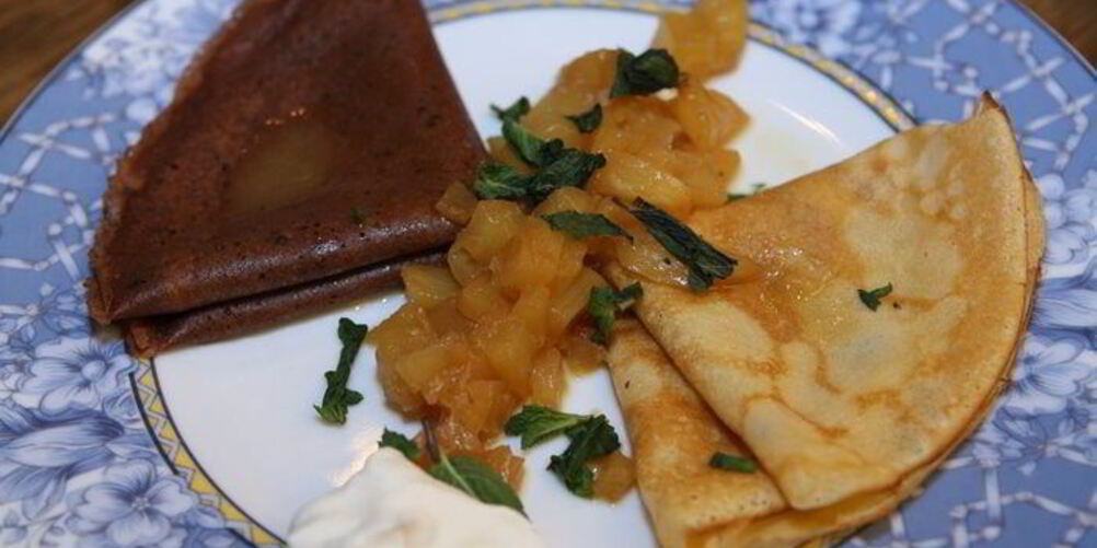 Рецепт блины с ананасовым соусом
