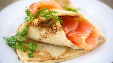 Блины с форелью