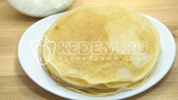 блины с куриным фаршем