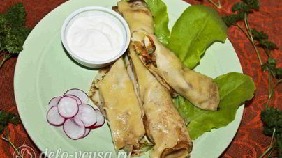 Блины с курицей и морковью