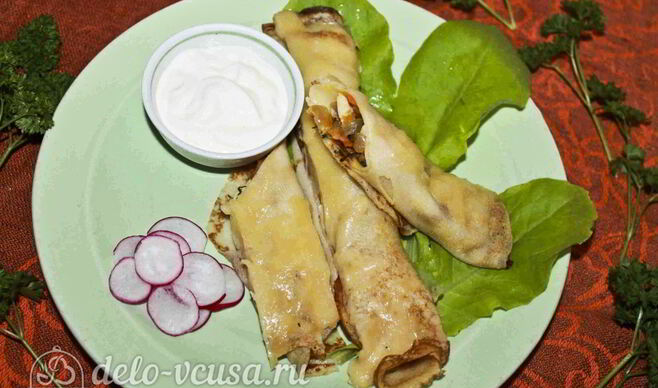 Блины с курицей и морковью