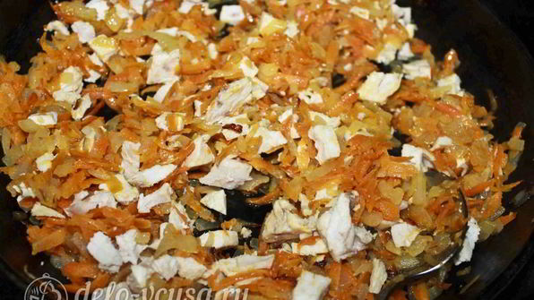 блины с курицей и морковью