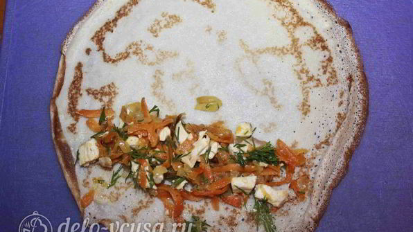блины с курицей и морковью