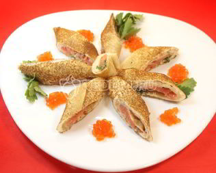 Блины с лососем