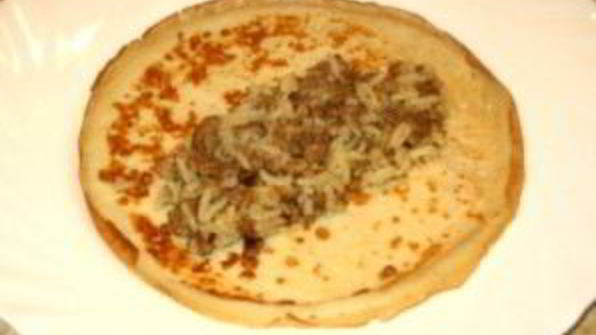 блины с мясом и рисом