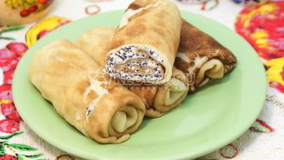 Блины с творогом и маком