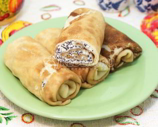 Блины с творогом и маком