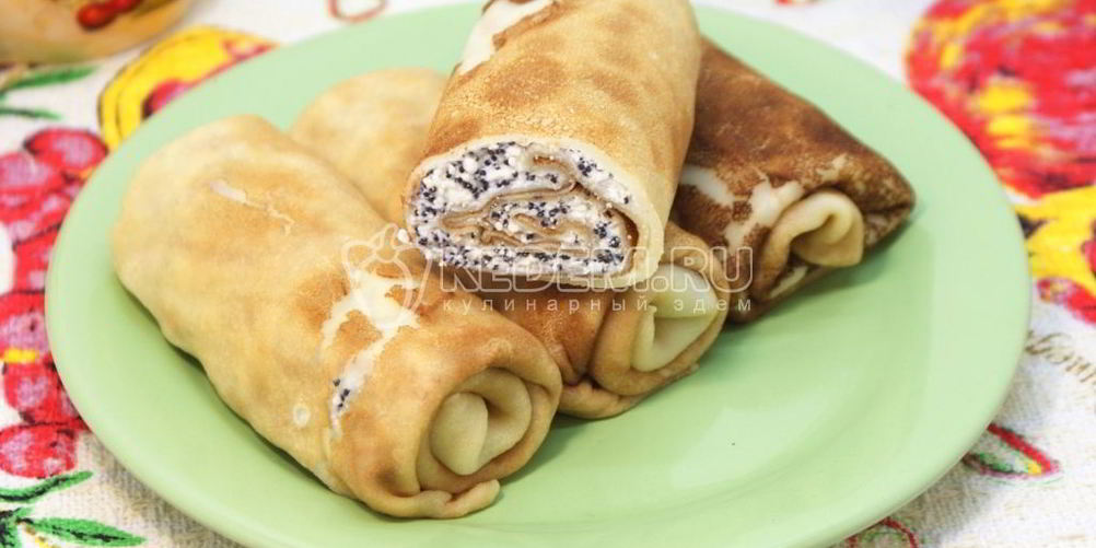 Рецепт блины с творогом и маком