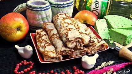 Блины со скумбрией