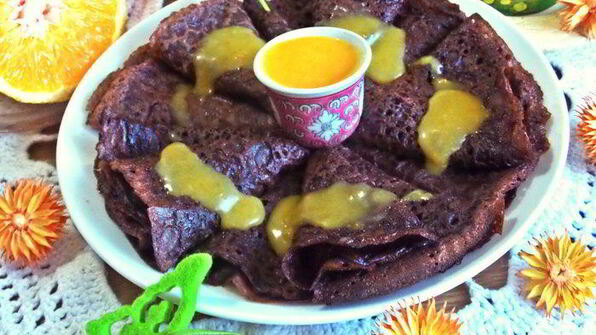 шоколадные блины с лимонным курдом