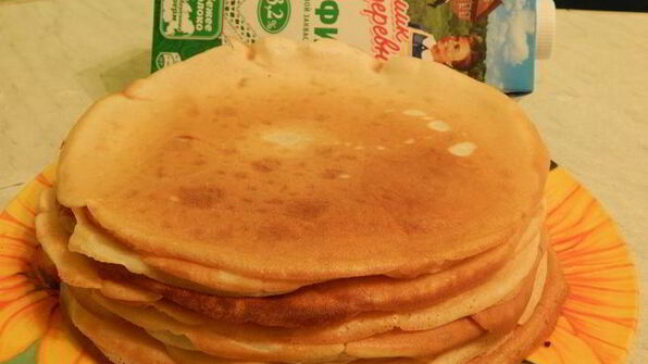 тонкие блинчики на кефире