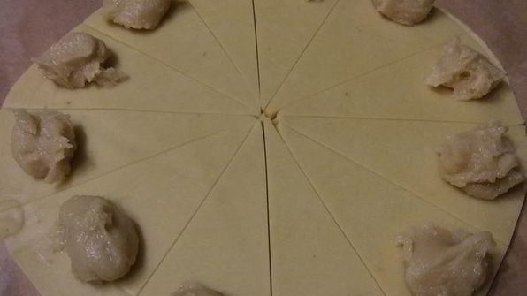 апельсиновые круассаны с марципановой начинкой