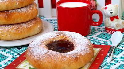 Постные ватрушки с вареньем