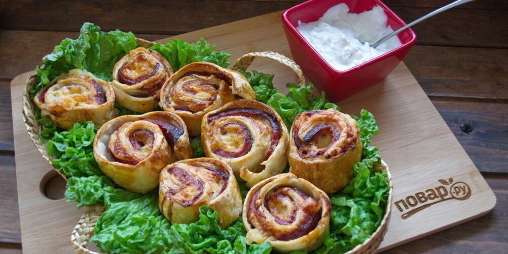 Рецепт запеченные булочки с ветчиной и сыром