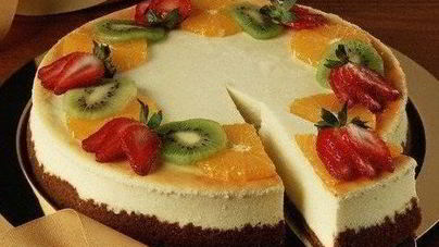 Английский чизкейк с изюмом и фруктами