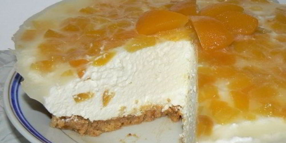 Рецепт чизкейк без выпечки с персиками