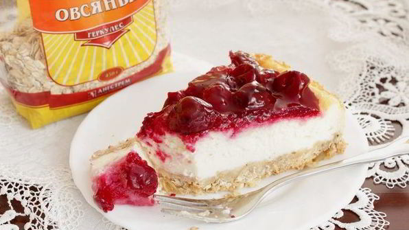 чизкейк на овсяной основе с вишней