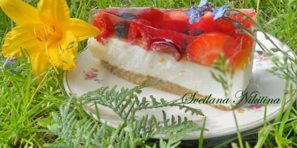 Рецепт чизкейк с фруктами и желе