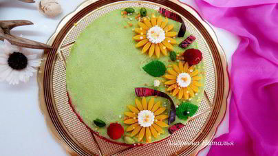 Фисташковый чизкейк с малиной