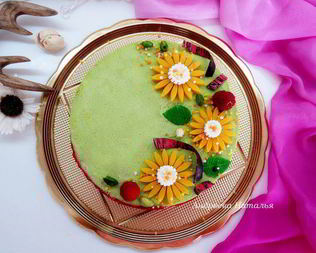 Фисташковый чизкейк с малиной