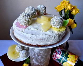 Кокосовый чизкейк с ананасами