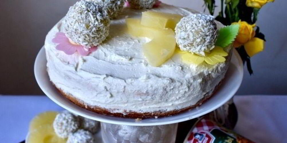 Рецепт кокосовый чизкейк с ананасами