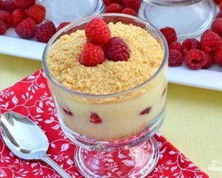 Малиновый чизкейк-парфе без выпечки