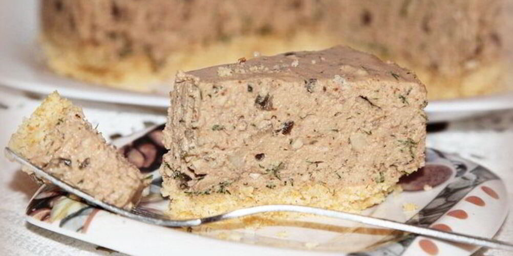 Рецепт печеночный чизкейк с орехами и грибами