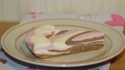 Трехцветный домашний чизкейк