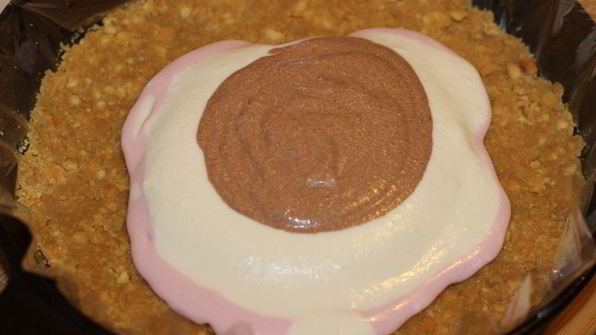 трехцветный домашний чизкейк