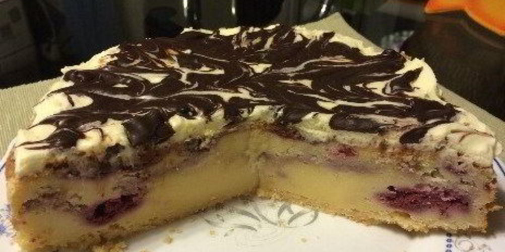 Рецепт творожный чизкейк с малиной