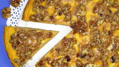 Тыквенный чизкейк с грецкими орехами и корицей