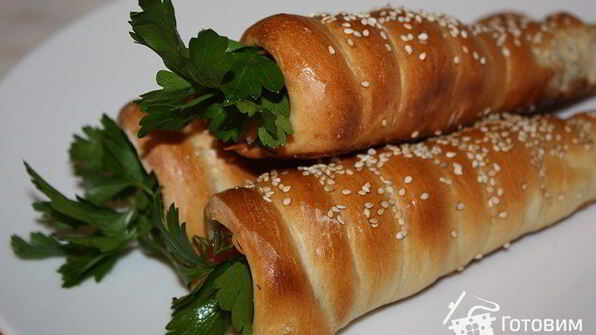 дрожжевые трубочки фаршированные салатом