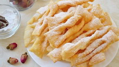 Кефирный хворост к чаю