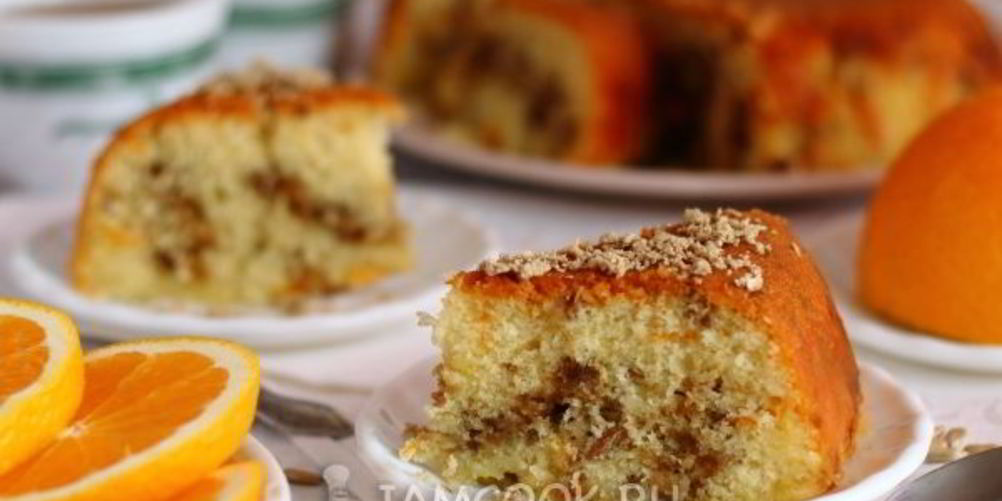 Рецепт апельсиновый кекс с халвой в мультиварке