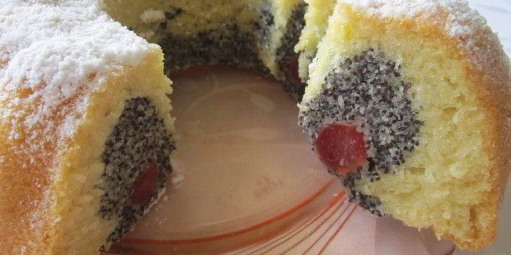 Рецепт кекс с маком и черешней