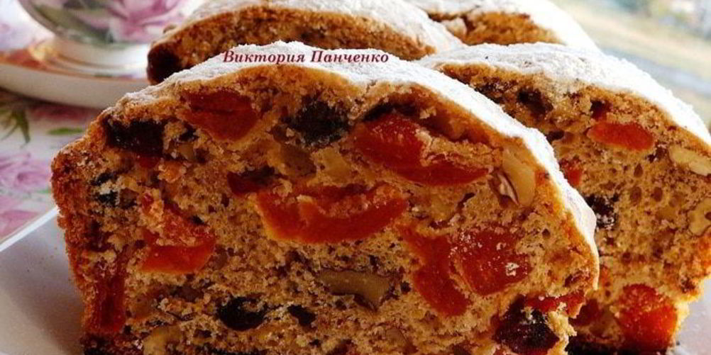 Рецепт пряный кекс с вяленой клюквой, курагой и орехами