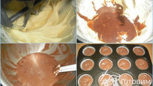 шоколадные капкейки украшенные шоколадным фростингом