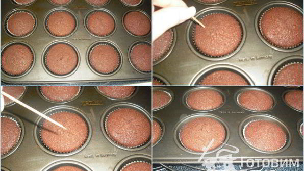 шоколадные капкейки украшенные шоколадным фростингом