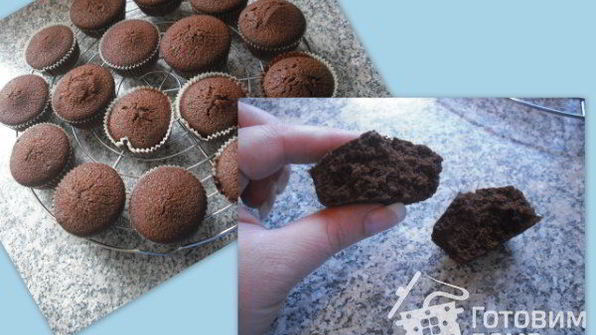 шоколадные капкейки украшенные шоколадным фростингом