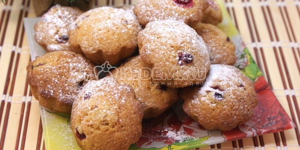 Рецепт ванильные кексики с клюквой