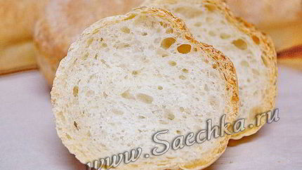 Багет в специальных формах для хлебопечки