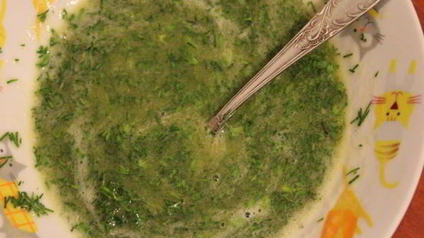 чесночный хлеб с зеленью