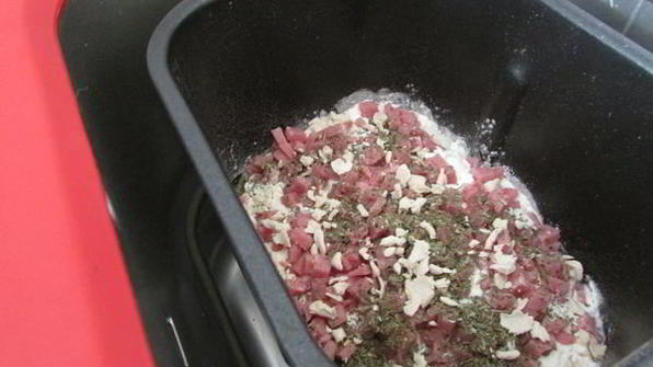 французский хлеб с ветчиной в хлебопечке