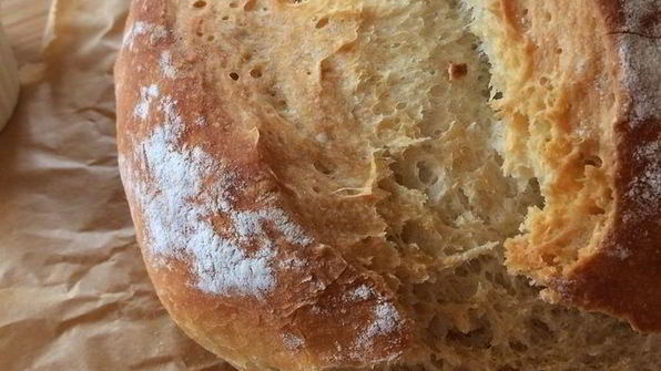 хрустящий белый хлеб без замеса