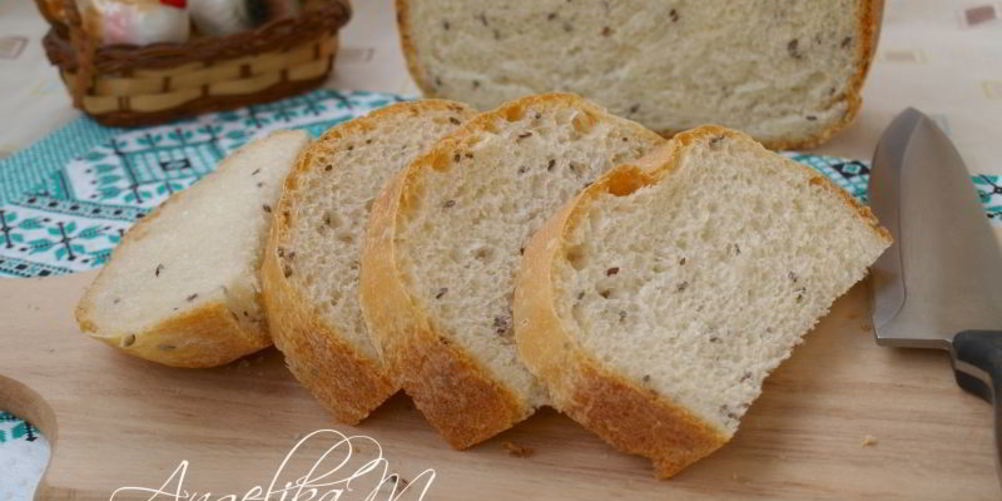 Рецепт молочный хлеб с семенами льна в хлебопечке