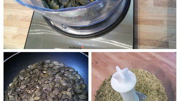 смешанный хлеб с тыквенными семечками и бальзамическим уксусом