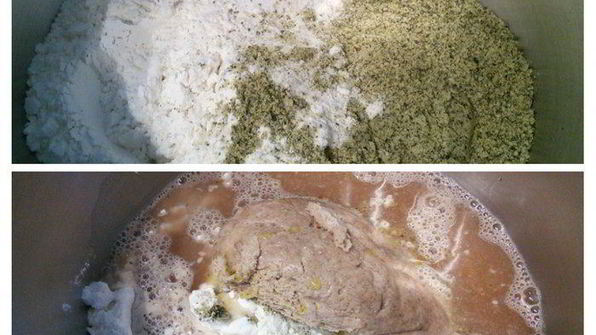 смешанный хлеб с тыквенными семечками и бальзамическим уксусом