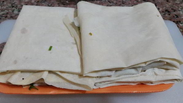 конвертики с мангольдом, болгарским перцем и зеленью